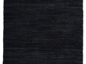 Leather Rag Rug Black-600x832