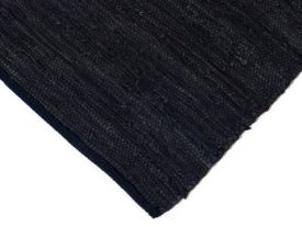 Leather Rag Rug Black cu-600x360