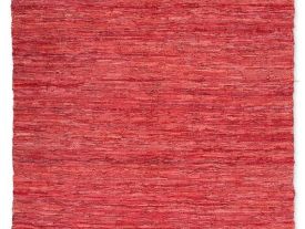 Leather Rag Rug Red-600x832
