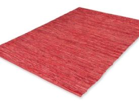Leather Rag Rug Red fs-600x360